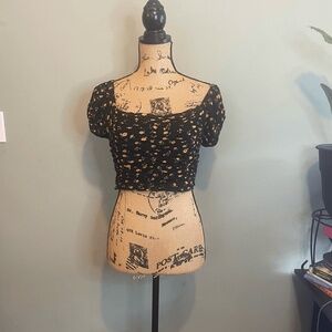 Aeropostale Floral Cropped Tee‎